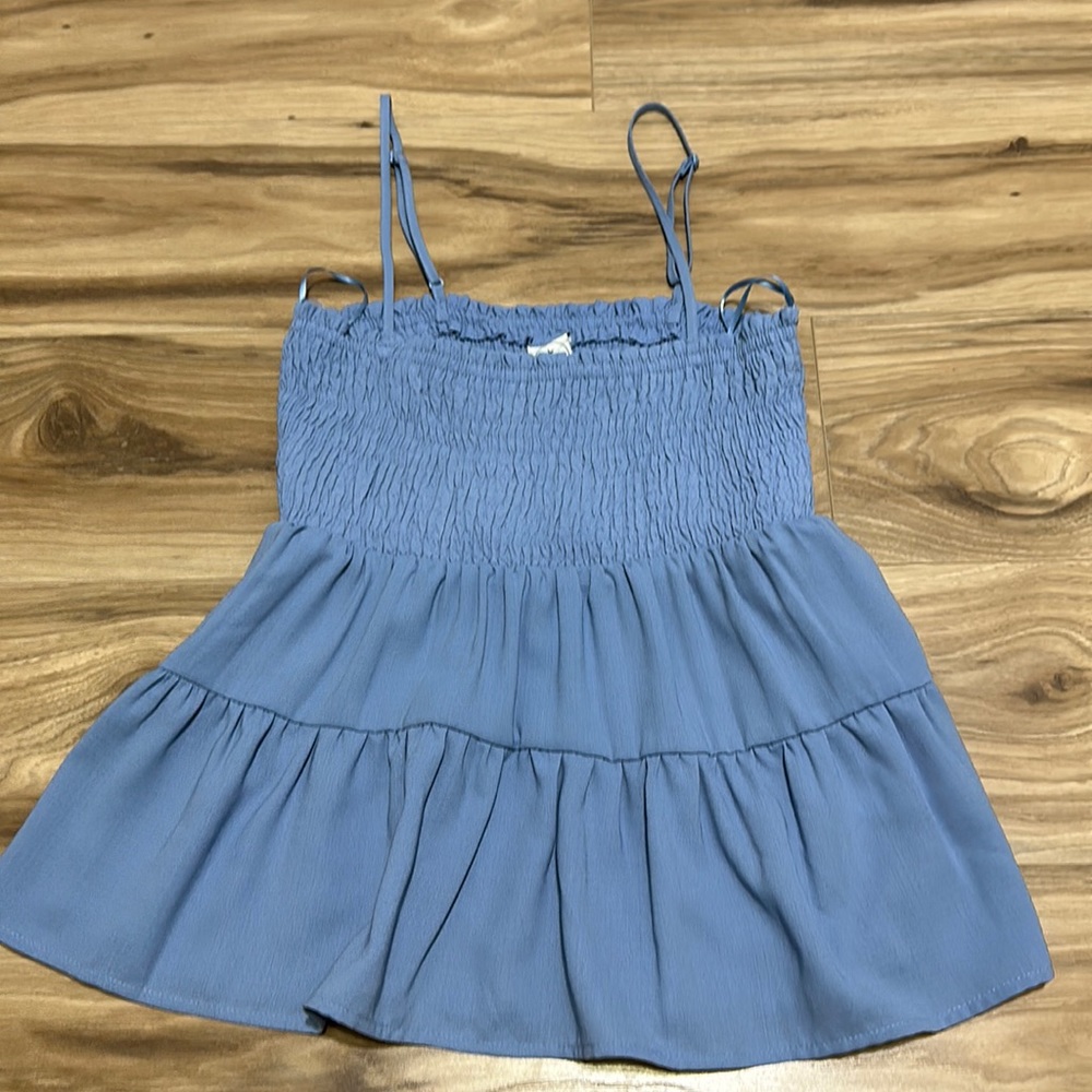 Paper crane Baby blue baby doll top